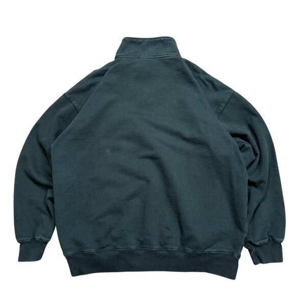 Brandy Melville Dark Green Oversized Half-Zip Pullover Sweatshirt - Picture 2 of 5